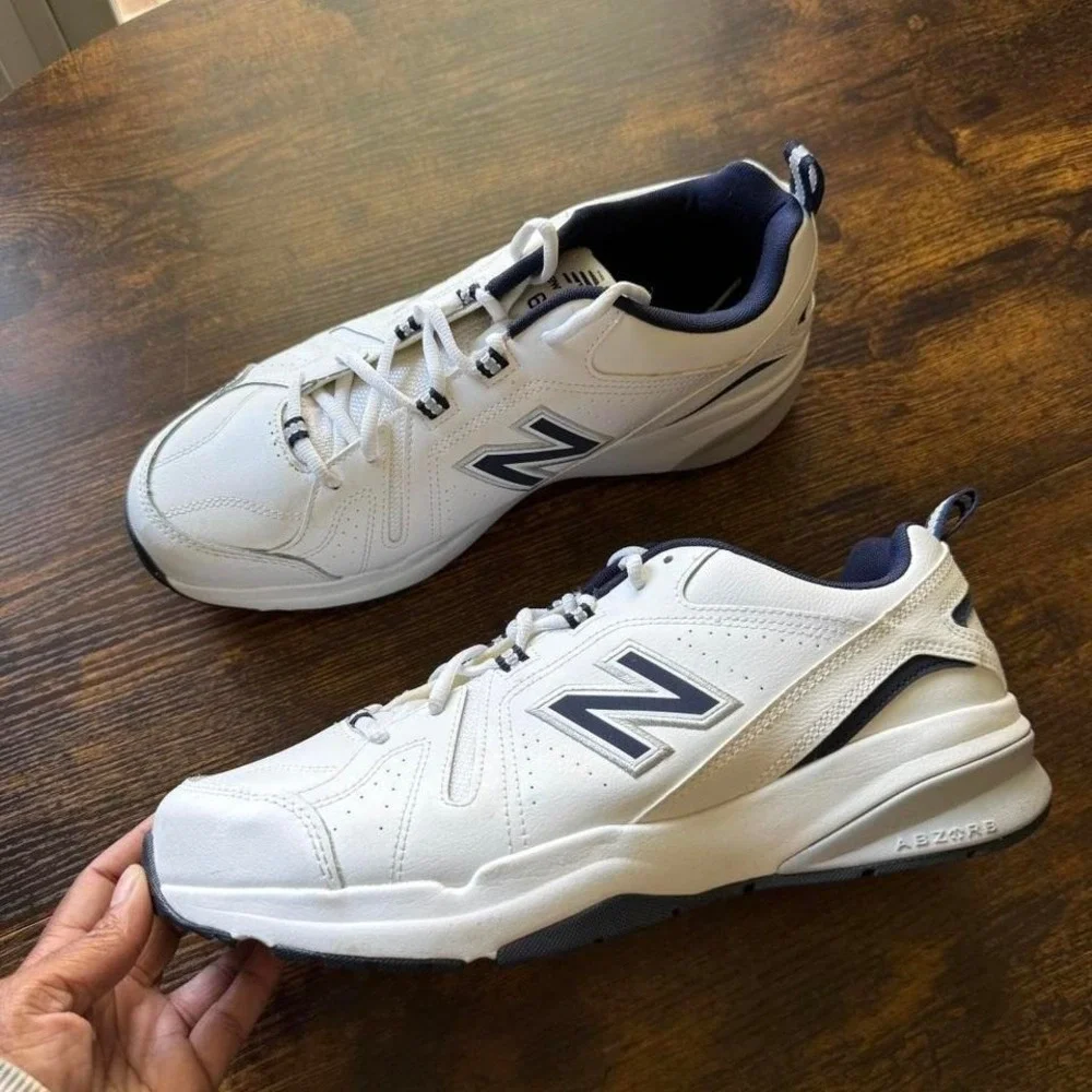 New Balance 608 White Navy Dad Sneakers Walking Shoes Men's Size 12 4E
